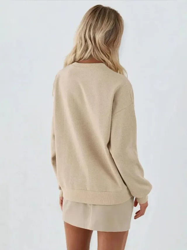 Printed Crew Neck Raised Sweatshirt – image 5