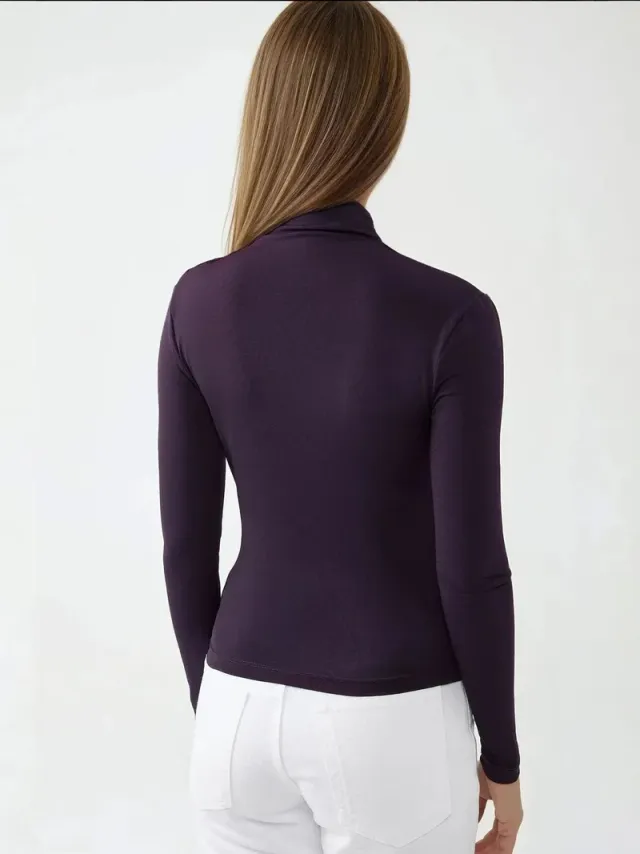 High Collar Drape Blouse – image 4