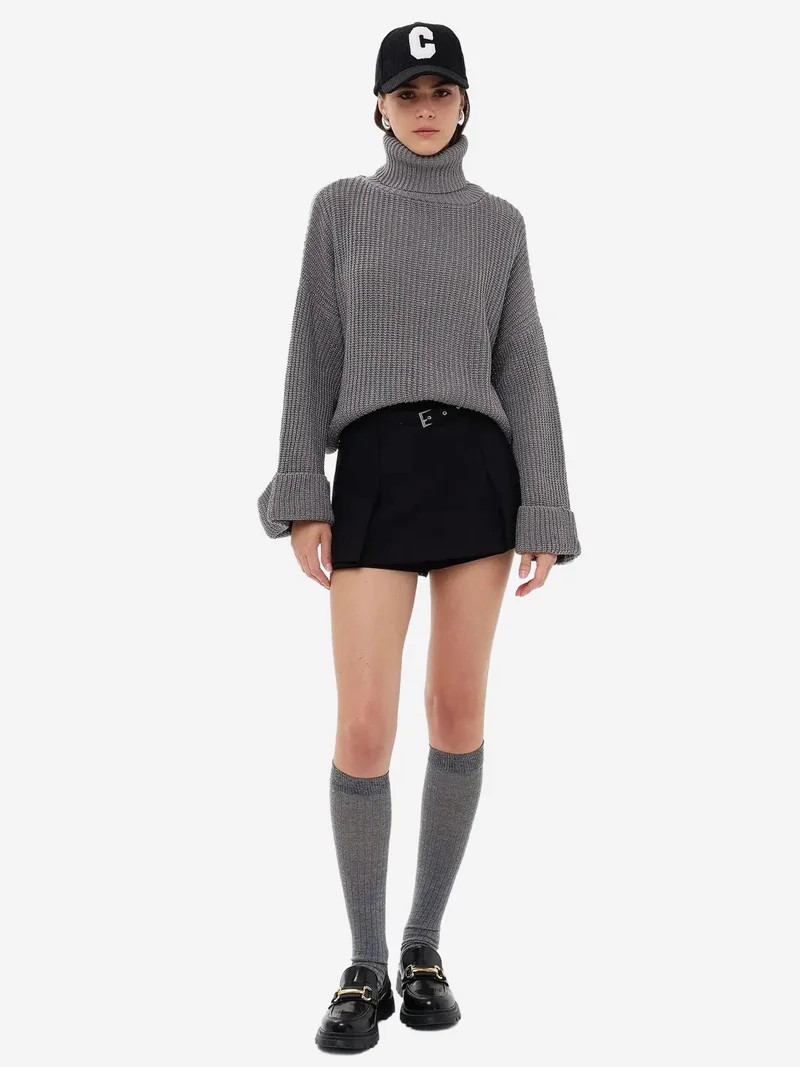 Oversized High-Neck Sweater