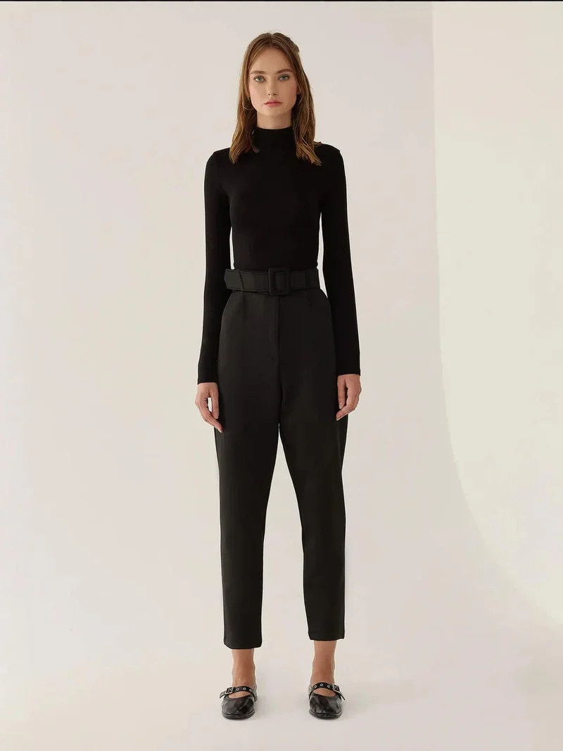 High Waist Belted Pants