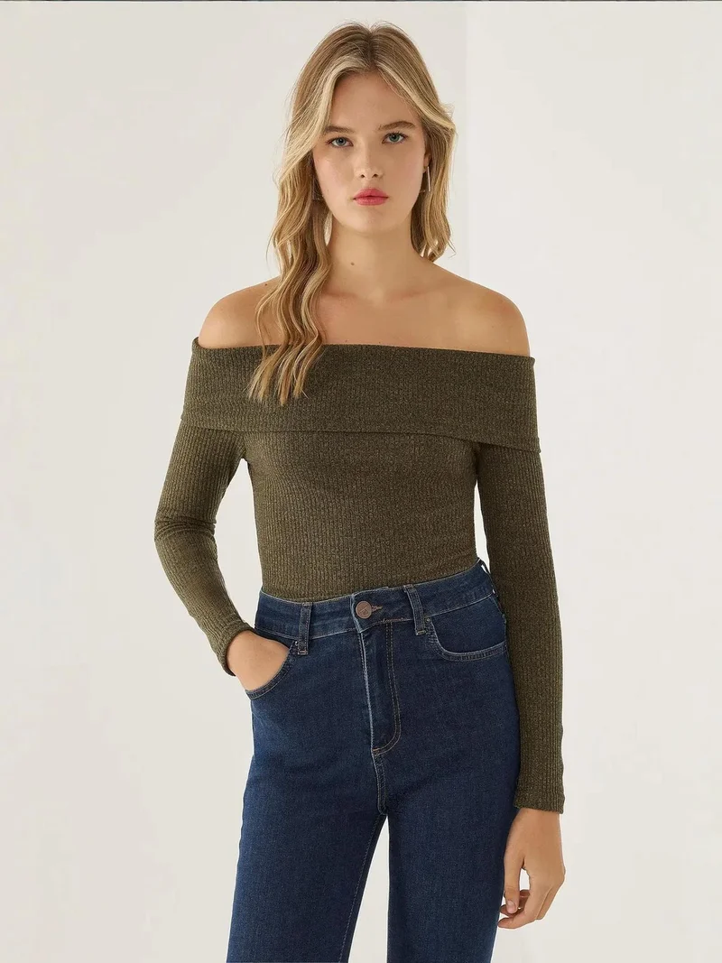 Off Shoulder Jersey Top