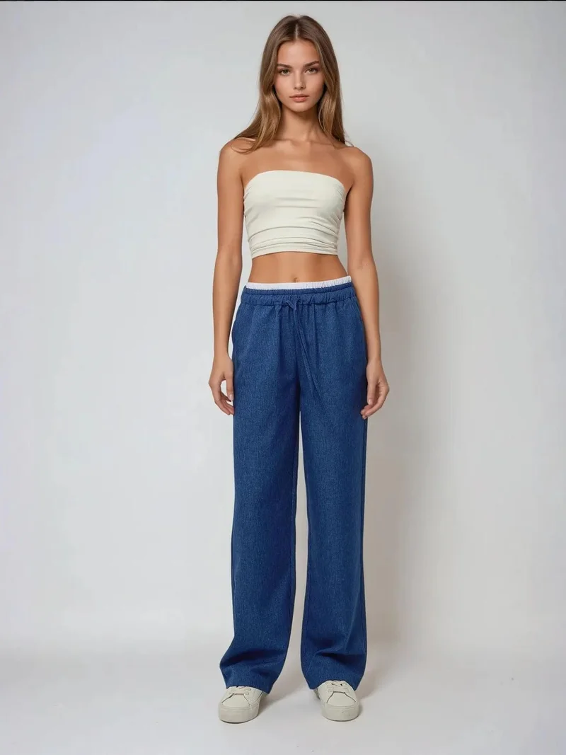 Wide Leg Elastic Waist Pants