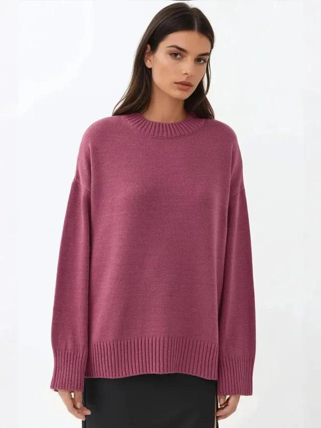 Crew Neck Cozy Sweater – image 2