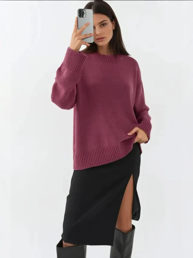 Crew Neck Cozy Sweater – image 5