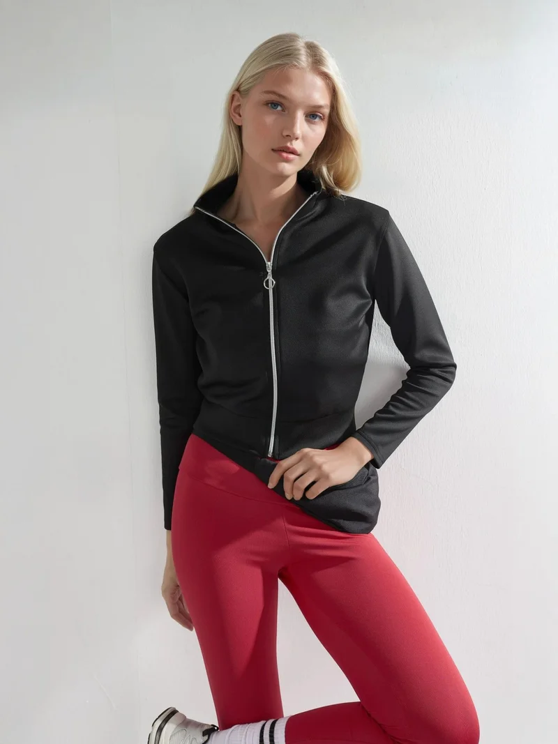 Zippered Slim-Fit Knit Sweatshirt Bersan