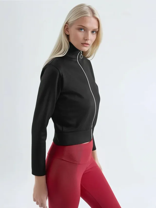 Zippered Slim-Fit Knit Sweatshirt Bersan – image 5