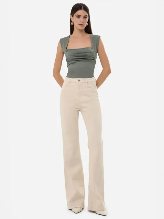 Ruched Square-Neck Blouse – image 4