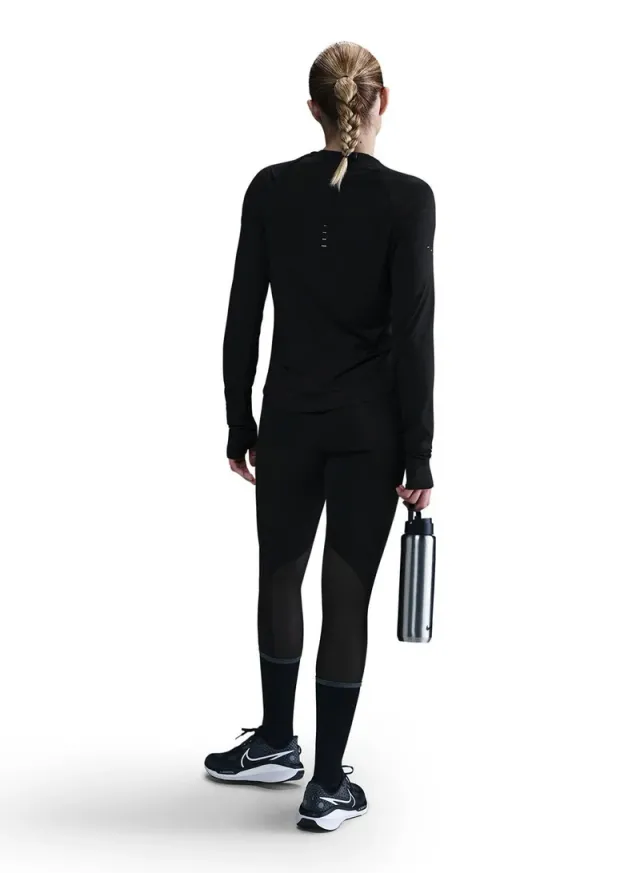 Women's Black Long-Sleeve Running Crewneck Top with UV Protection – image 2