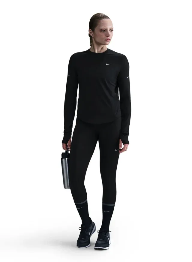 Women's Black Long-Sleeve Running Crewneck Top with UV Protection – image 3