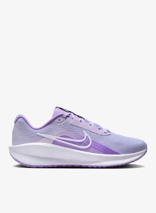 Women's Running Shoes - Barely Grape/White-Lilac - Lace-Up - Cushioned Sole