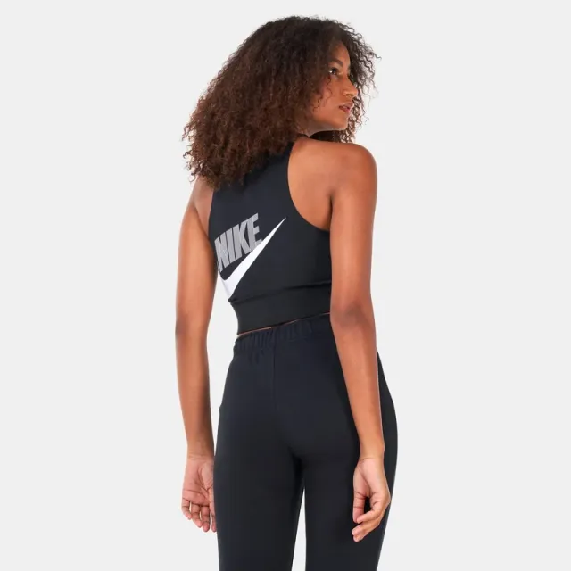 Women's Cropped Racerback Dance Tank Top - Black – image 2