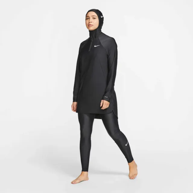 Women's High-Rise Slim Fit Swimming Leggings - Black – image 5