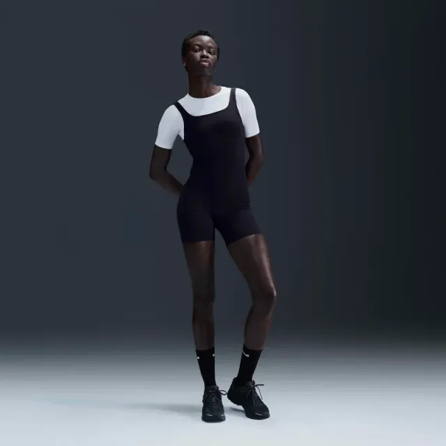 Women's Black Training Bodysuit with Integrated Shelf Bra – image 4