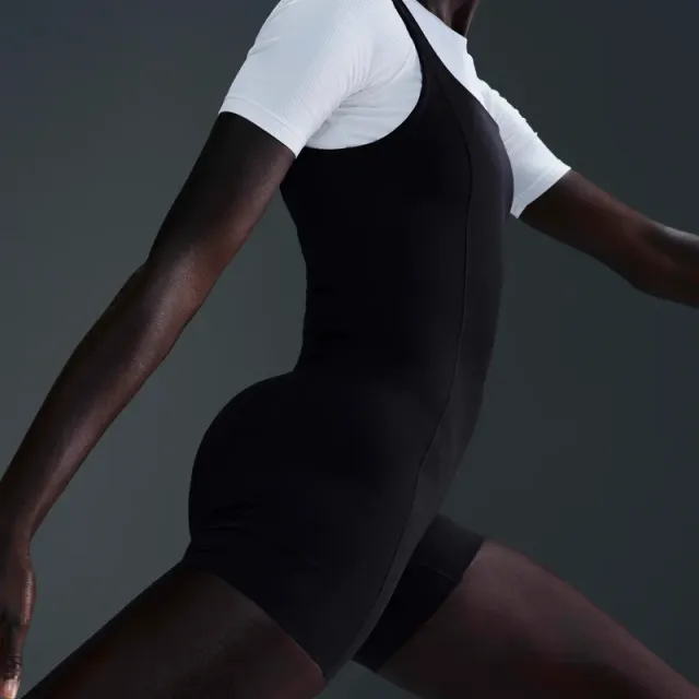 Women's Black Training Bodysuit with Integrated Shelf Bra – image 2
