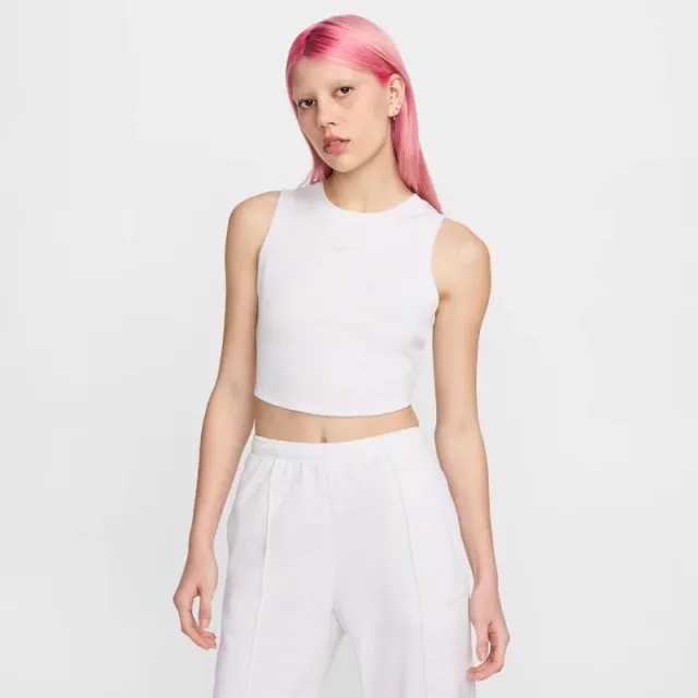 Women's Cropped Mini-Rib Tank Top - Blue