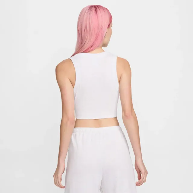 Women's Cropped Mini-Rib Tank Top - Blue – image 2