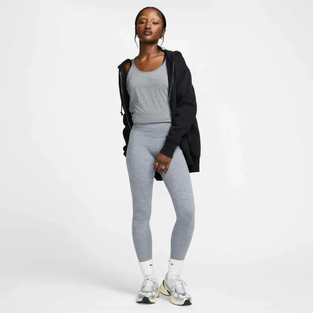 Nike One Women's Grey Solid High-Rise 7/8th Leggings – image 8