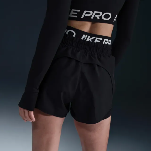 Nike Pro Women's Black Training Shorts - Mid Rise, Logo Design – image 3