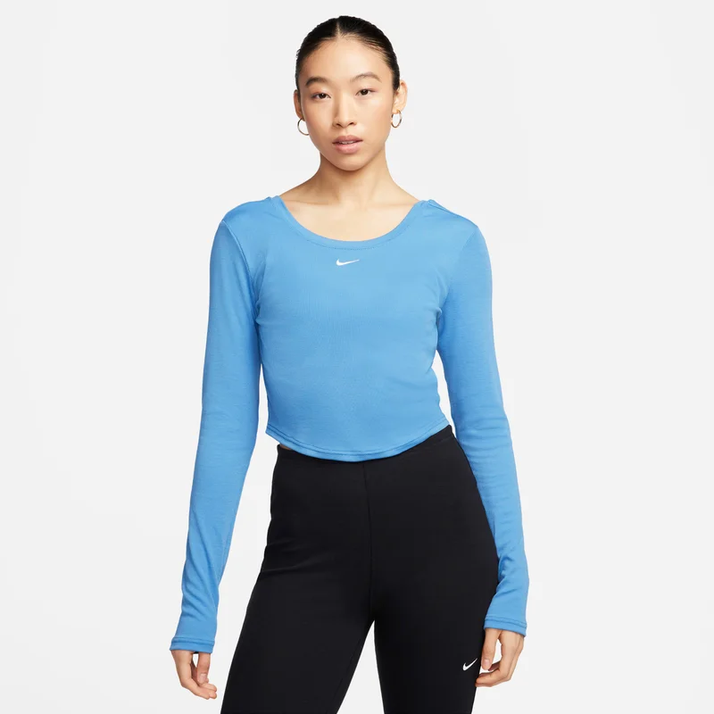 Women's Scoop-Back Long-Sleeve Mini-Rib Top