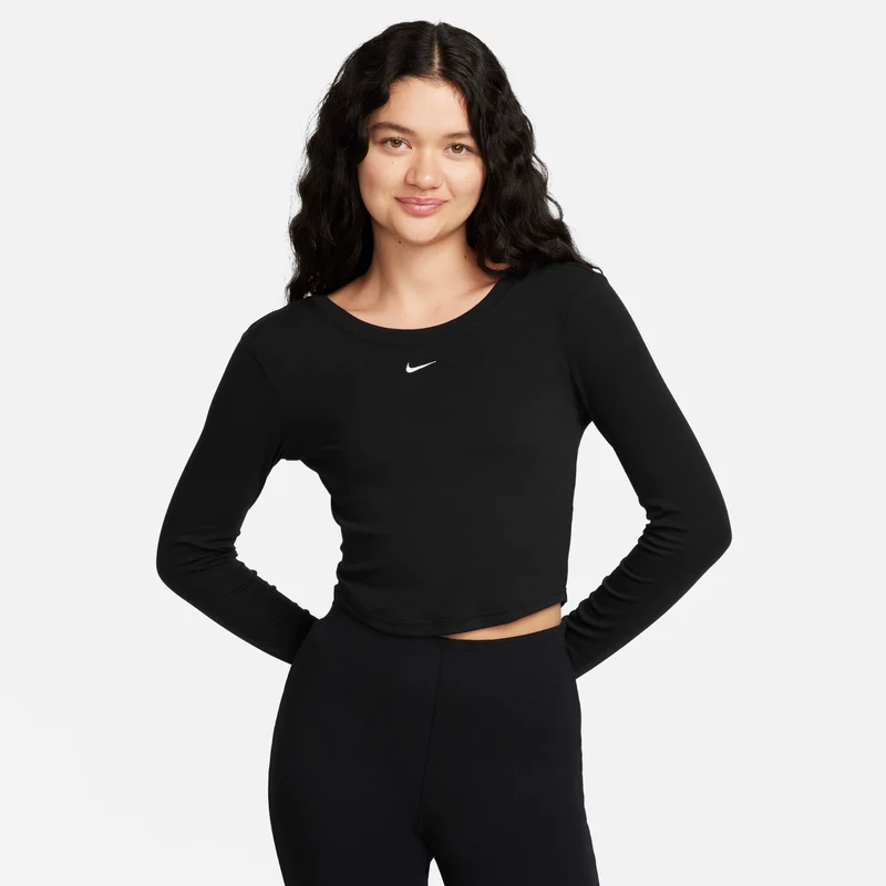 Women's Scoop-Back Long-Sleeve Mini-Rib Top