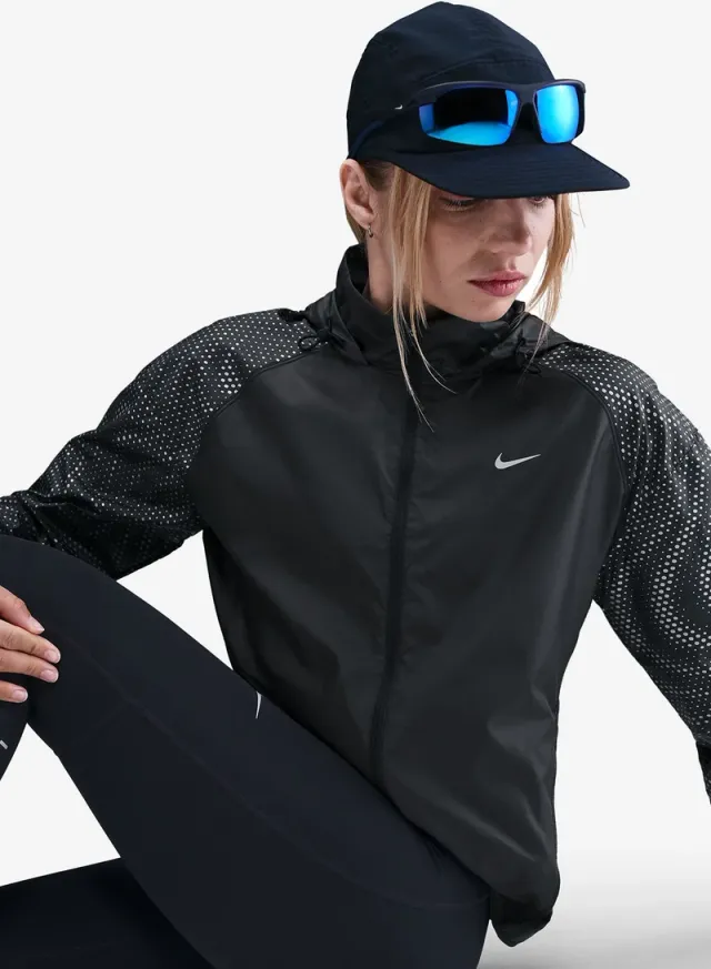 Nike Tempo Repel Running Jacket for Women - Black with Reflective Silver – image 4