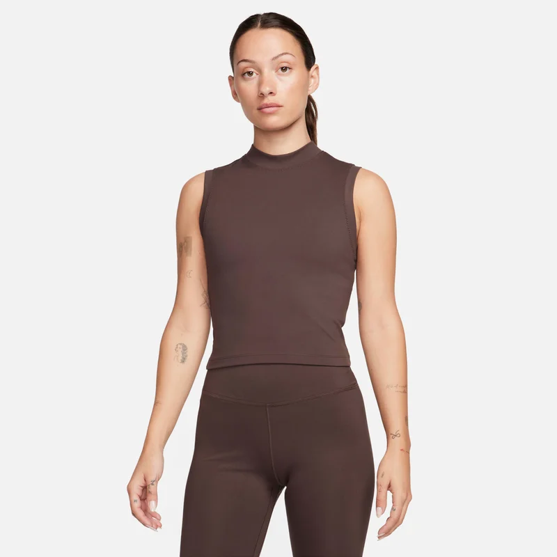 Women's Fitted Dri-FIT Mock-Neck Cropped Tank