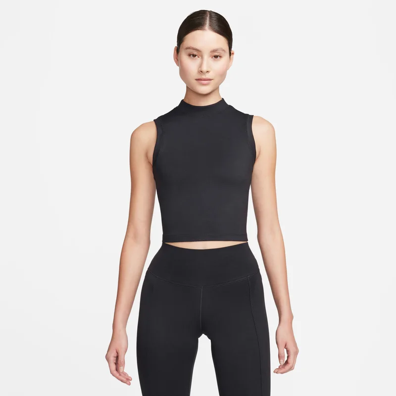 Women's Fitted Dri-FIT Mock-Neck Cropped Tank
