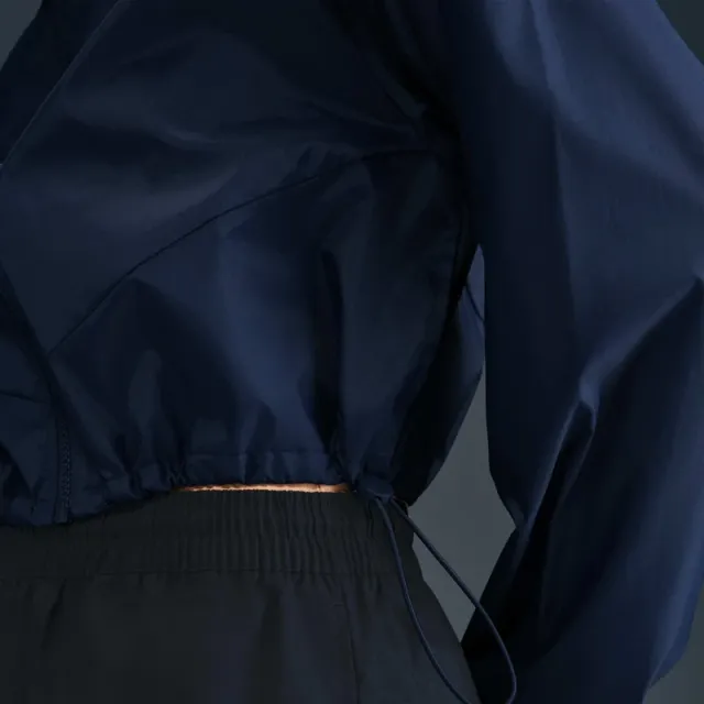 Women's Cropped Hooded Windbreaker Jacket with Adjustable Hem – image 6
