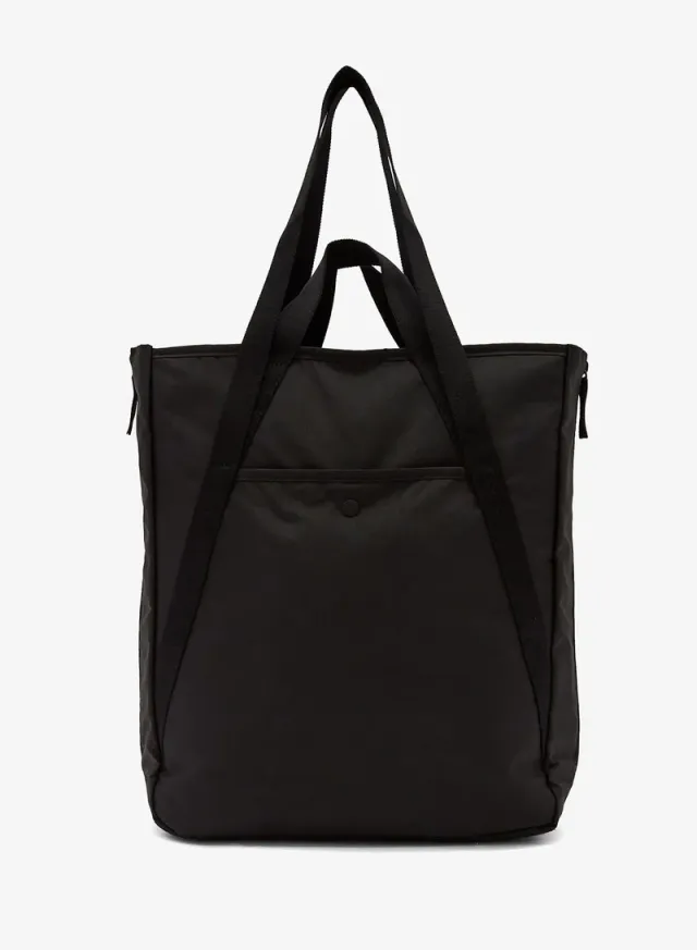 Black Tote Bag with White Logo, 100% Polyester, Zip Closure – image 2