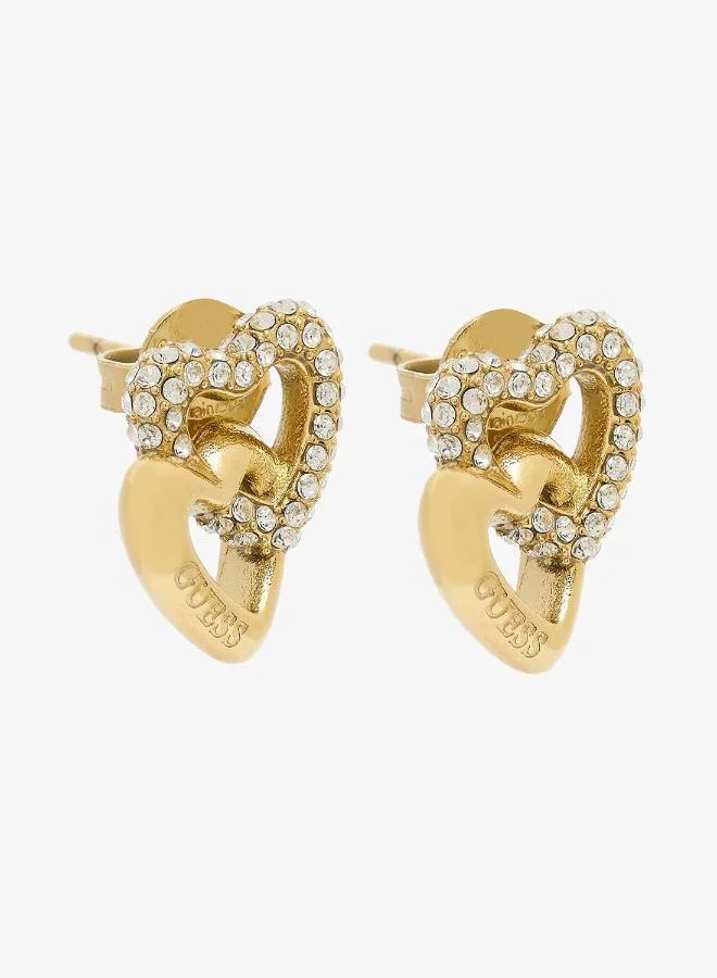 Heart Link Stud Earrings