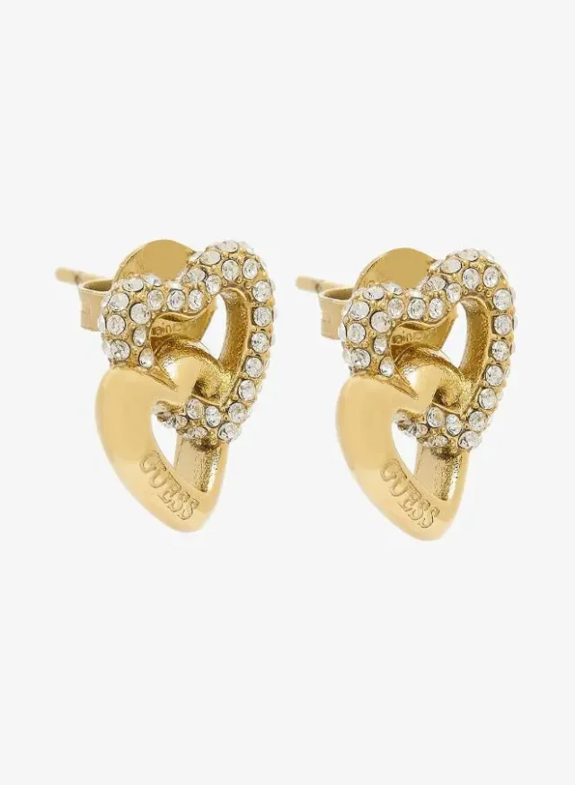 Heart Link Stud Earrings