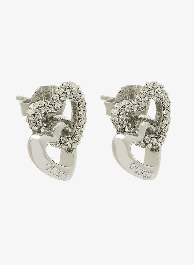 Heart Link Stud Earrings