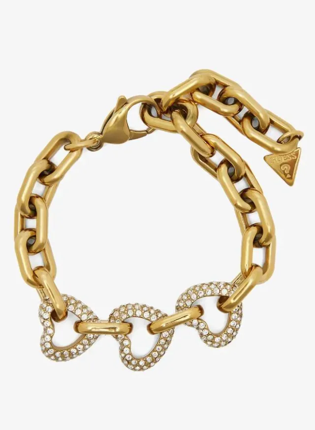 Pave Heart Chain Bracelet