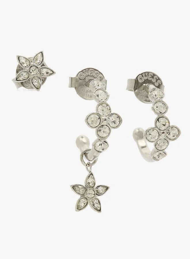 Crystal Flower Earrings Set