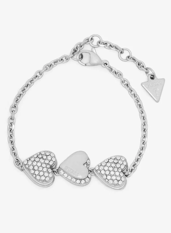 Pave Heart Chain Bracelet