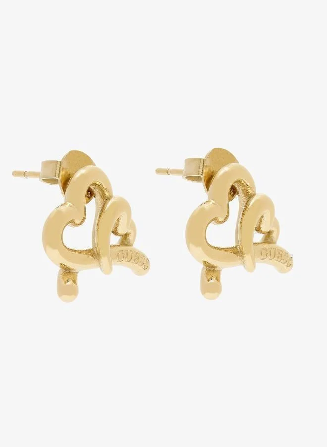 Ebraced Heart Stud Earrings