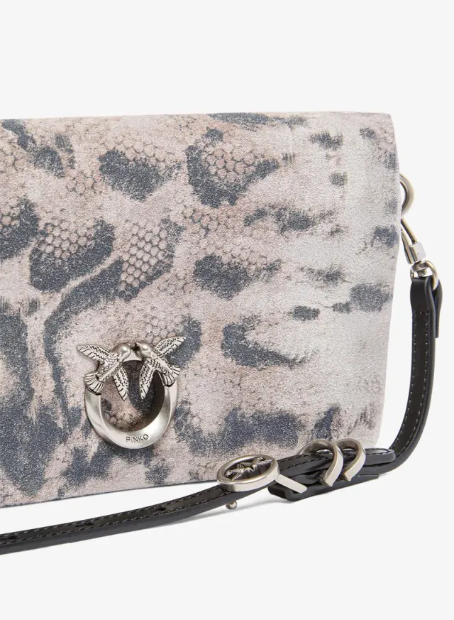 Love Bag Click Soft Mini Crossbody Python-Print Suede – image 3