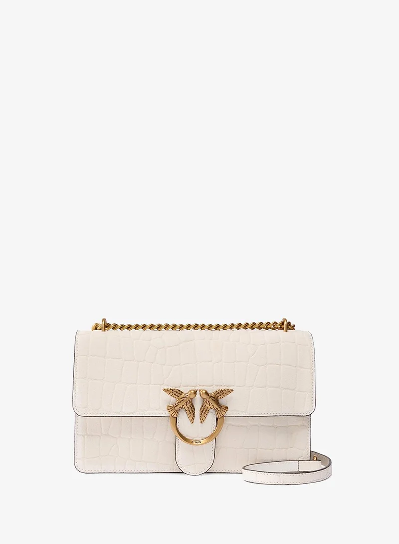 Croc Flap Shoulder Bag