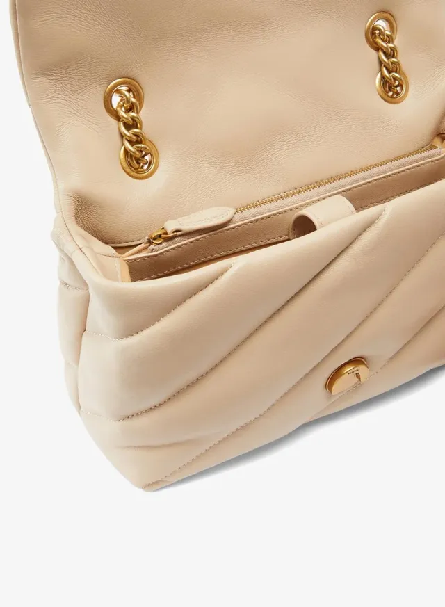 Medium Puff Quilted Crossbody Bag with Chain Strap – image 4