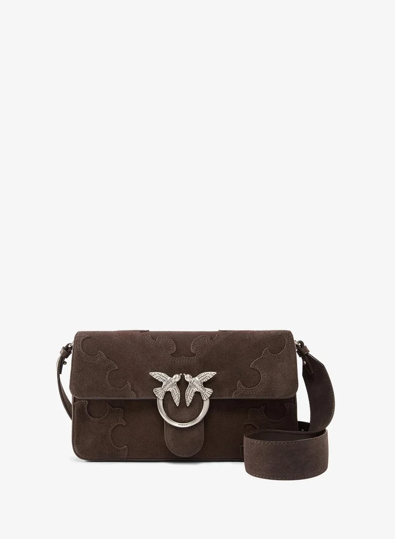 Love Bag One Medium Suede Shoulder Bag