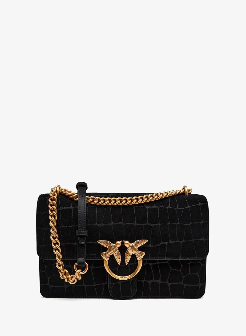 Love Bag One Medium Crocodile-Print Leather Crossbody
