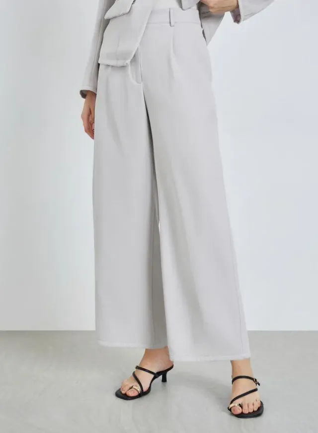 Women's Blazer & Wide Leg Pants Set, Grey – image 3