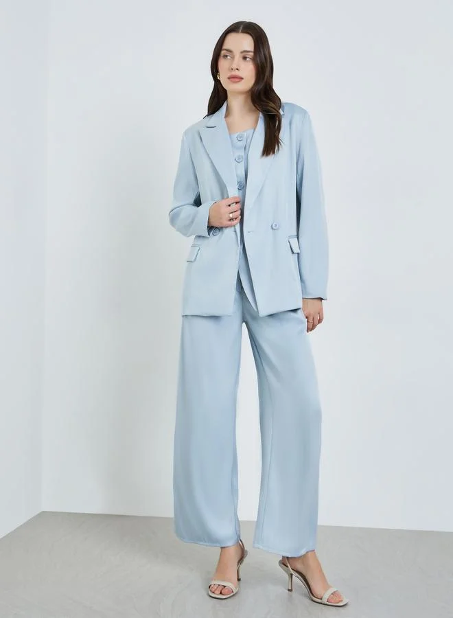 Women's Double-Breasted Blazer Blue