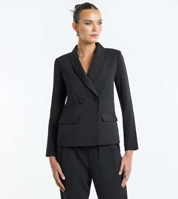 BCBG Long Sleeve Double Breasted Blazer