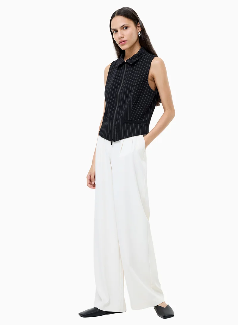 Morgan Tailored Pinstripe Zip-Up Waistcoat