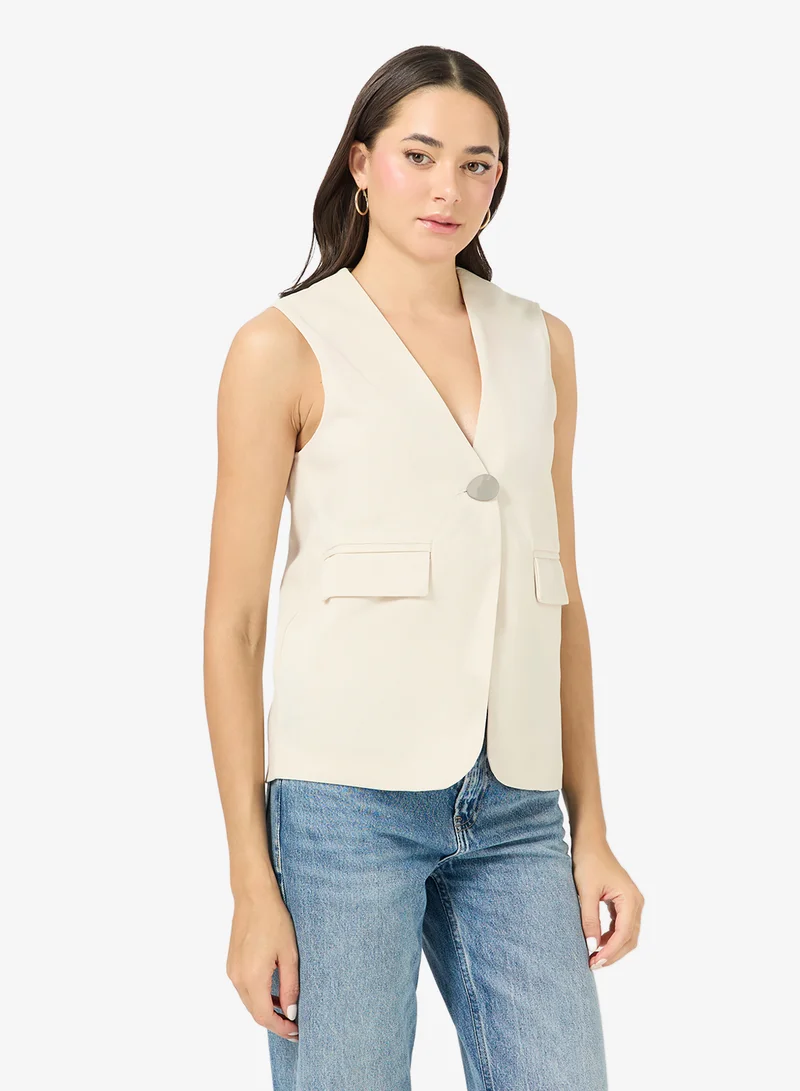 Longline Button Up Pocket Vest