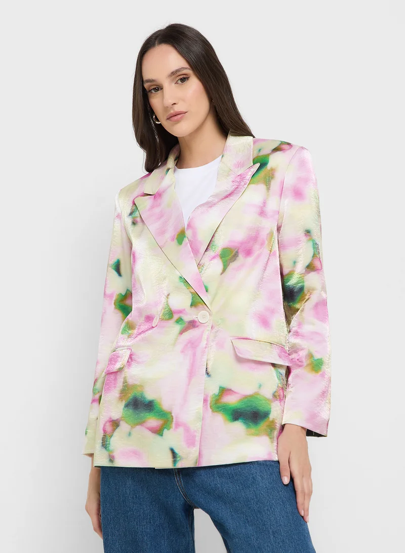 Printed Boyfriend Blazer
