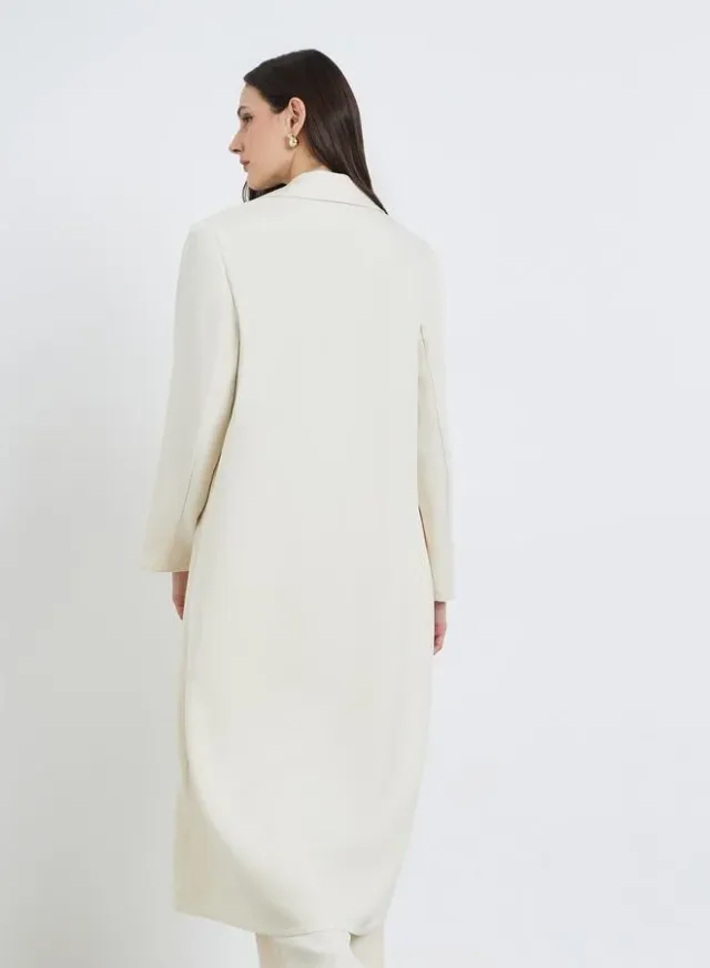Off-White Notch Lapel Buttoned Blazer Kimono Coat – image 4