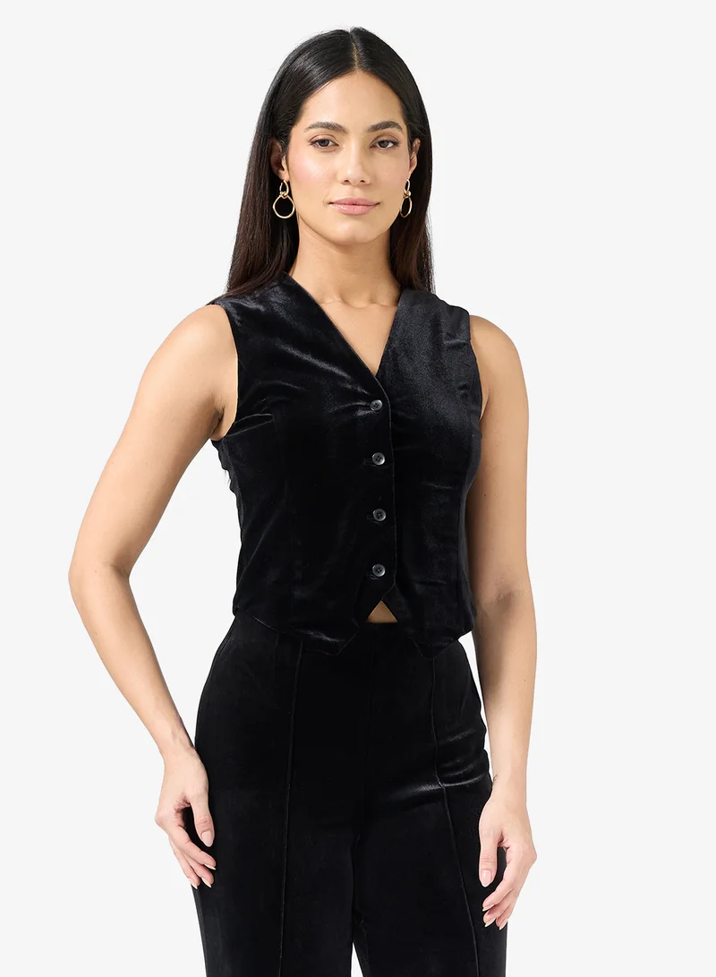 Vmshanna Sleeveless Velvet Waistcoat