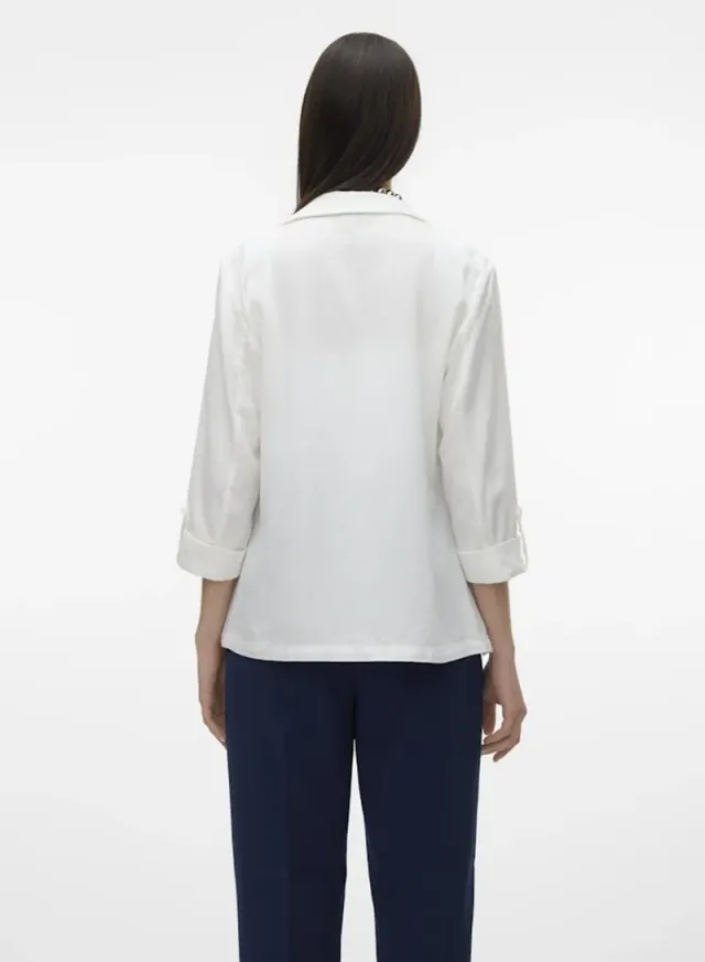 Snow White 3/4 Sleeve Blazer - Viscose & Linen Blend – image 4